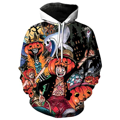 Image of One Piece Luffy Hoodie - Unisex Anime 3D Printed Pullover Sweatshirt
