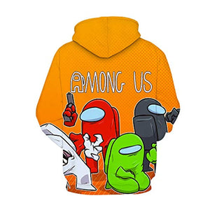 Game Among Us Hoodie - 3D Print Yellow Pullover Hoodie