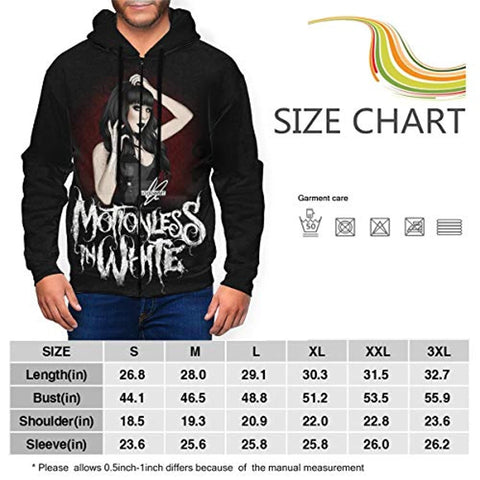 Image of Motionless in White Men's Fashion Hoodie - 3D Printed Zip Up Hooded Sweatshirt