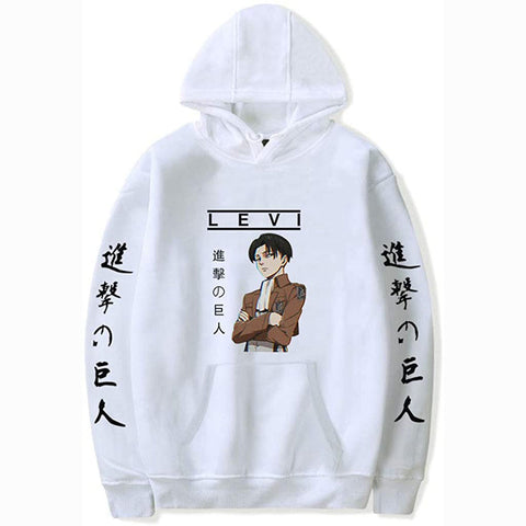 Image of New Cool Attack on Titan Hoodie Levi Ackerman Cosplay Anime Pullover Hoodies Manga Sweatshirt Sweaters