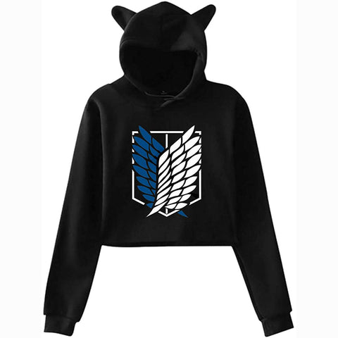 Image of Girl's Attack On Titan Cute Cat Ear Hoodie Sweater