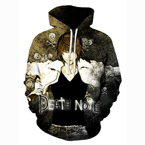 Image of Anime Death Note Hoodie - Yagami Light Black 3D Print Pullover Hoodie