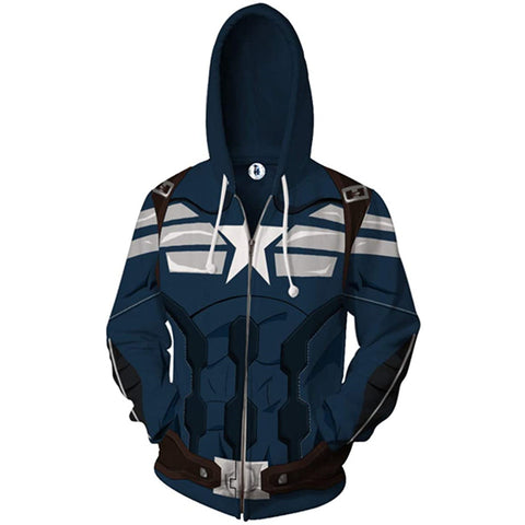 Image of Unisex Captain America 3D Print Fashion Hoodies