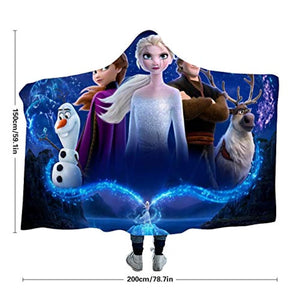 Movie Hooded Blanket - Anna Elsa Olaf Sven Throw Blanket