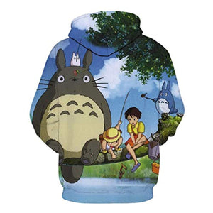 Cartoon Totoro Hoodie - Unisex 3D Print Hooded Pullover Sweatershirt