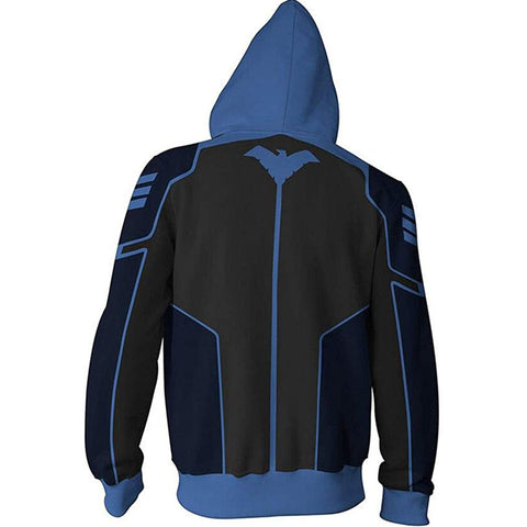 Image of Nightwing 3D Printed Hoodie Costume Mens Pullover Sweatshirt Jacket