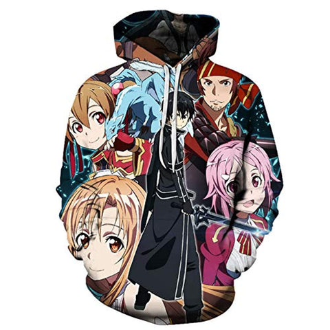 Image of Unisex Sword Art Online Pullover Hoodie - SAO Anime 3D Print Sweatshirt