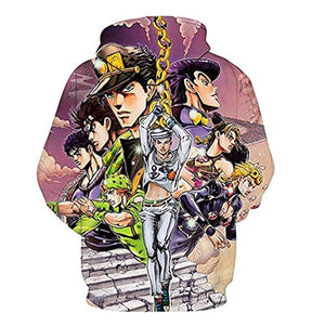 JoJo's Bizarre Adventure Hoodies - 3D Printed Pullover Hooded Sweatshirt