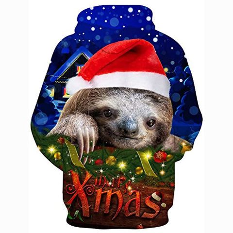 Image of Christmas Hoodies - Funny Sloth Animal Hoodies