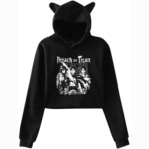 Image of Girl's Attack On Titan Season 2 Cat Ear Hoodie Sweater