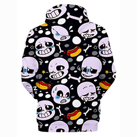 Image of Undertale Hoodie - Sans Skull 3D Print Pullover Drawstring Hoodie