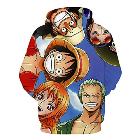 Image of Anime One Piece Hoodie - Monkey D Luffy 3D Printed Pullover Sweatshirt