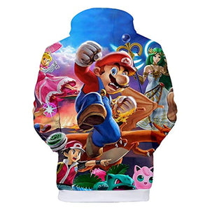 Mario Hoodie - Super Smash Bros 3D Full Print Drawstring Hooded Pullover Sweatshirt