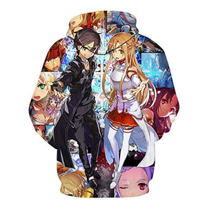 Unisex Sword Art Online SAO Anime 3D Print Pullover Hoodie Sweatshirt