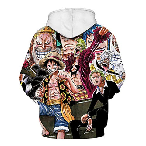 Image of One Piece Luffy 3D Printed Hoodie - Unisex Anime Pullover Sweatshirt