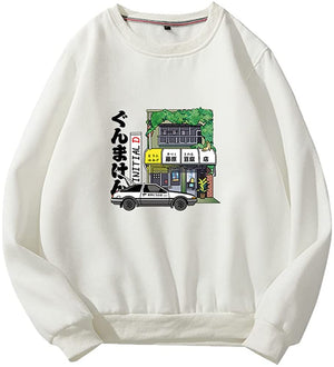 Initial D Anime Merch Harajuku Unisex Round Neck Sweatshirt Clothing