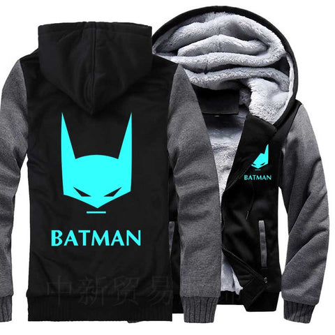 Image of BATMAN Jackets - Solid Color BATMAN Series BATMAN Movie Sign Super Cool Fleece Jacket