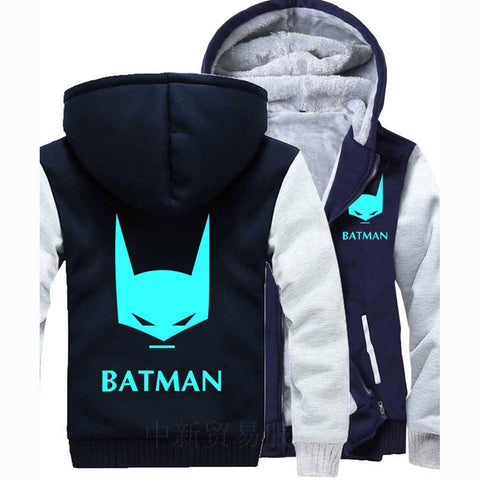 Image of BATMAN Jackets - Solid Color BATMAN Series BATMAN Movie Sign Super Cool Fleece Jacket