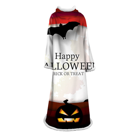 Image of 3D Digital Printed Blanket With Sleeves-Blanket Robe Halloween Party