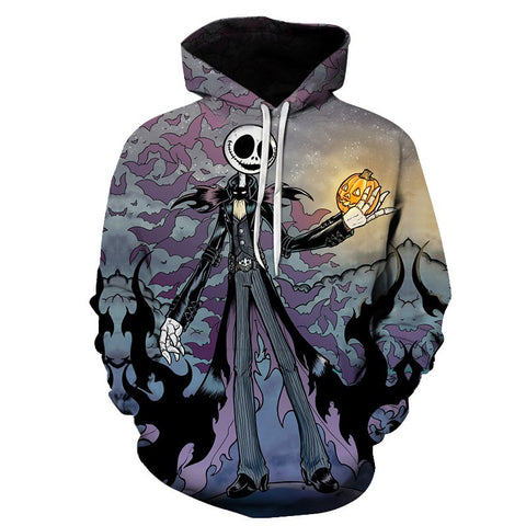 Image of Nightmare Before Christmas Jack Hoodies - Nightmare Before Christmas Hoodies - Jack Pumpkin Lantern Christmas Hoodie