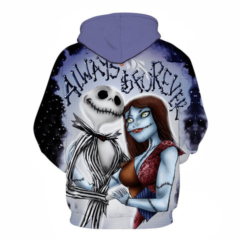 Image of Nightmare Before Christmas Jack And Sally Hoodies - Nightmare Before Christmas Hoodies - Jack And Sally Christmas Hoodie