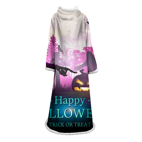 Image of 3D Digital Printed Blanket With Sleeves-Blanket Robe Halloween Party