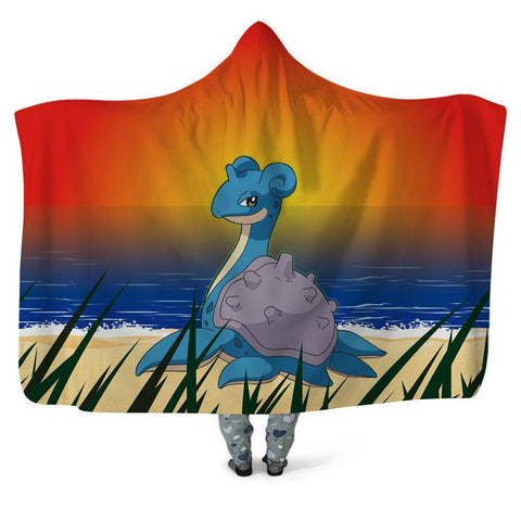 Image of Pokemon Lapras Hooded Blanket - Crawl Red Blanket