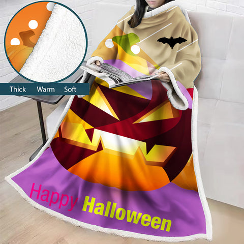 Image of 3D Digital Printed Blanket With Sleeves-Blanket Robe Halloween Party