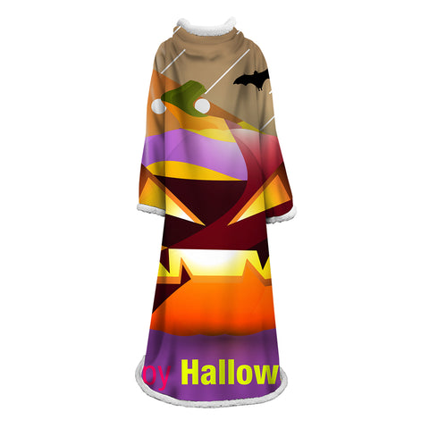 Image of 3D Digital Printed Blanket With Sleeves-Blanket Robe Halloween Party