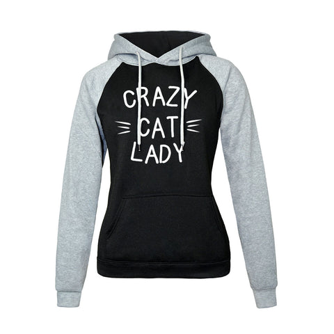 Image of Women Hoodies - Women Hoodie Series Crazy Cat Lady Super Cute Fleece Hoodie