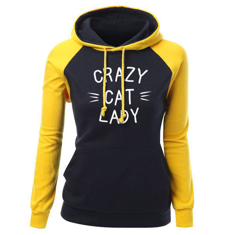 Image of Women Hoodies - Women Hoodie Series Crazy Cat Lady Super Cute Fleece Hoodie