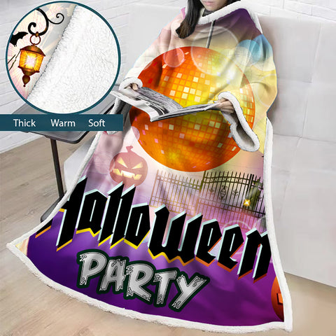 Image of 3D Digital Printed Blanket With Sleeves-Blanket Robe Halloween Party