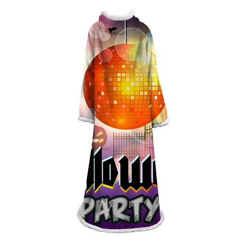 Image of 3D Digital Printed Blanket With Sleeves-Blanket Robe Halloween Party