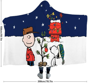 Christmas Snoopy Hooded Blanket - Wearable Throw Cape