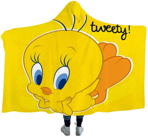 Image of Cartoon Tweety Printed Hooded Blanket - Animal Printed Cape