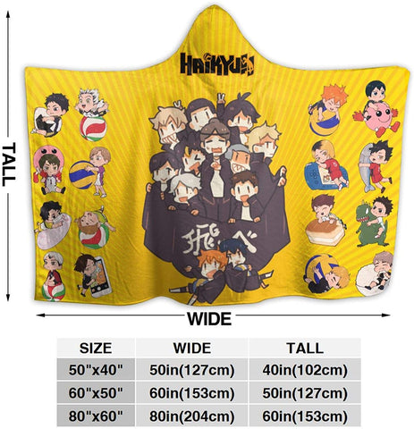 Image of Anime Haikyuu Hinatashoyo Soft Blankets - Flannel Hooded Blankets