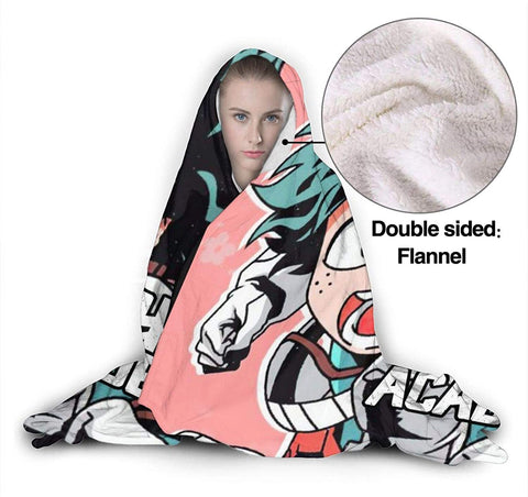 Image of Anime My Hero Academia Blanket - Hooded Flannel Blanket