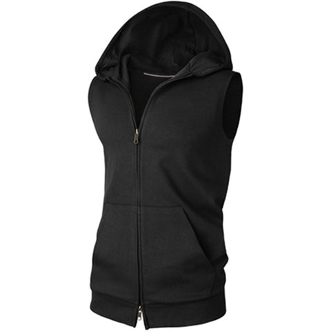 Image of Solid Color Hoodies - Zip Up Black Grey Hoodie