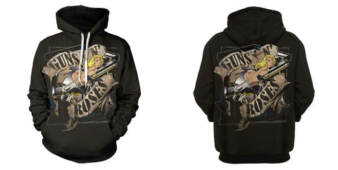 Image of New Music Hoodies—— Guns N' Roses Unisex 3D Print Hoodies with Sexy Girl