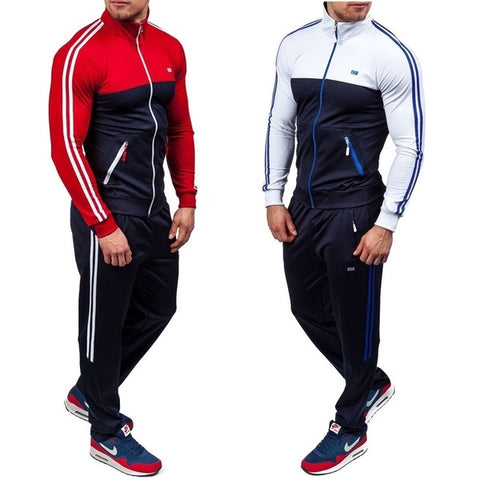 Image of New Men Fashion Casual Sweatsuits - Zip Up Men Jogging Tracksuit Men Sport Sweatsuit