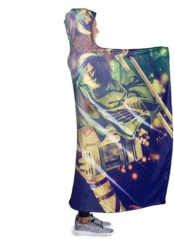 Image of Attack On Titan Hooded Blanket - Anime Blankets