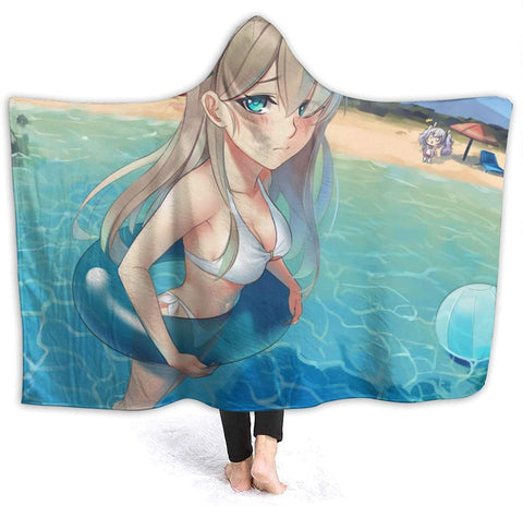 Image of Anime Azur Lane Hooded Blanket - Flannel Throw Blanket