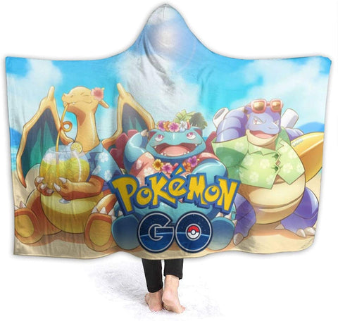 Image of Pokemon Hooded Blankets - Anti-Pilling Fleece Throw Blankets Cloak