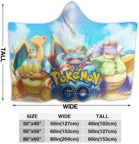 Image of Pokemon Hooded Blankets - Anti-Pilling Fleece Throw Blankets Cloak