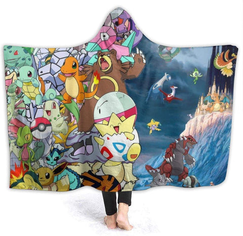 Image of Anime Pokemon Cloak Hooded Blankets - Anti-Pilling Fleece Throw Blankets