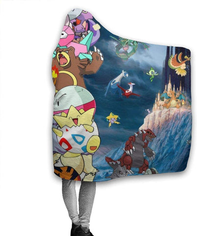 Image of Anime Pokemon Cloak Hooded Blankets - Anti-Pilling Fleece Throw Blankets