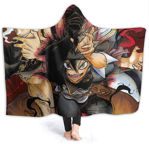 Image of Anime Black Clover Fleece Flannel Hooded Travel Blankets