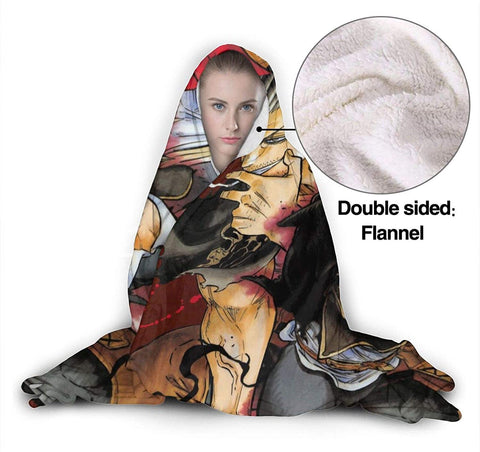 Image of Anime Black Clover Fleece Flannel Hooded Travel Blankets