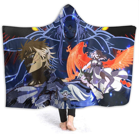 Image of Anime Black Clover Hooded Blanket - Fleece Flannel Blankets