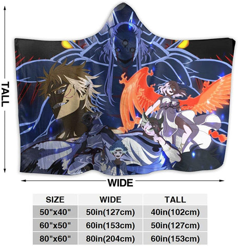 Image of Anime Black Clover Hooded Blanket - Fleece Flannel Blankets